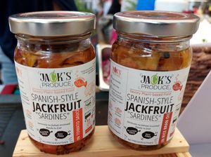 Must try Jack's Spanish Style Jackfruit Sardines! You can also find them on Lazada or you can order directly from their IG/FB accounts.

https://www.instagram.com/jacksproduce

https://www.facebook.com/jacksproduceph/ at Good Food Sundays in Mandaluyong