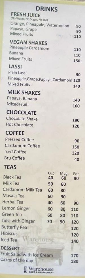  at Warehouse Cafe in Fort Kochi