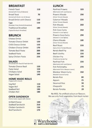   at Warehouse Cafe in Fort Kochi