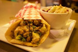 Cauliflower Shawarma sandwich at Broken Top Bottle Shop and Ale Cafe in Bend