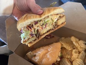 Bbq tempeh sandwich   at Broken Top Bottle Shop and Ale Cafe in Bend
