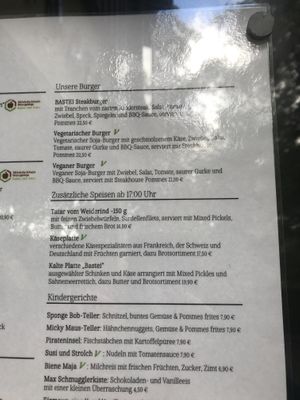 Speisekarte September 2022  at Panoramarestaurant Bastei in Lohmen