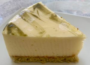 Matcha lime cake at Mishto Café & Deli in Budapest