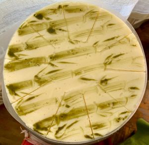 Matcha lime cake at Mishto Café & Deli in Budapest