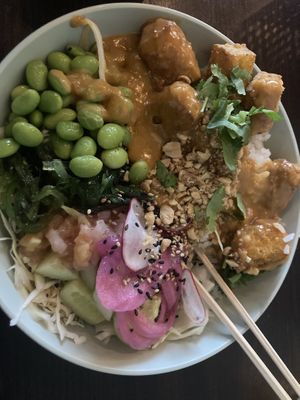 Ubud Tofu Satay Bowl  at Tiffany's Bjølsen in Oslo