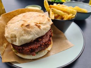 BBQ Soya burger at Tiffany's Bjølsen in Oslo