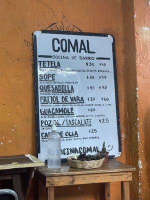 Menu   at Comal Cocina de Barro in San Cristobal De Las Casas