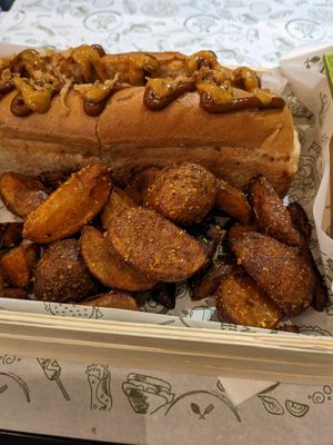 Merguez hotdog at Green Meal in Marseille