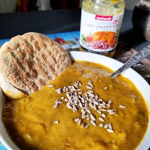 Linzen Pompoensoep at EkoPlaza - Nieuwe Ebbingestraat in Groningen