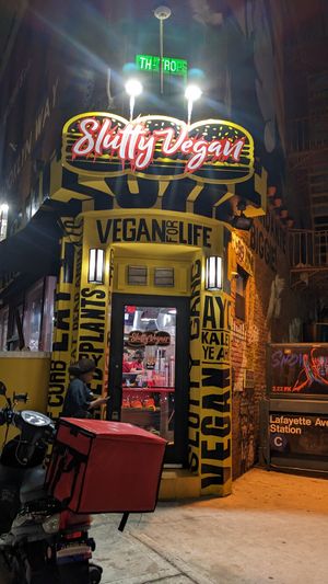 Right near the C train at Slutty Vegan in Brooklyn