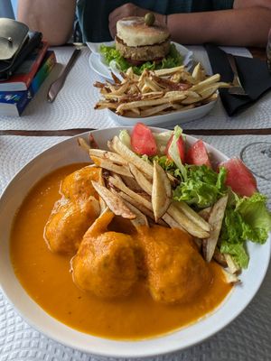 Vegan "meatballs". at Snack bar O 30 in San Jorge