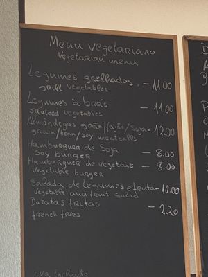 Vegetarian menue  at Snack bar O 30 in San Jorge