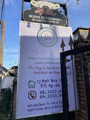 Sign  at Mỹ Thoa Chay in Da Lat