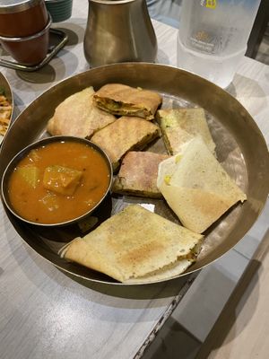 Masala dosas  at Soam in Mumbai