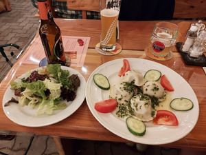 Dumplings at Brauhaus zu Murau in Murau