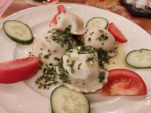 Dumplings at Brauhaus zu Murau in Murau