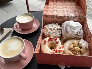 Cappuccino and Donuts  at Brammibal's Donuts - Altona  in Hamburg