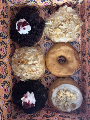 Apfelstrudel, Schwarzwälderkirsch, Bienenstich and Basic Donut   at Brammibal's Donuts - Altona  in Hamburg