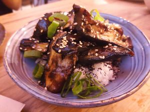 Berenjena Teriyaki at Modoki Funky Roll in Barcelona