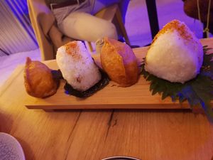 Onigiri and Inari sushi at Modoki Funky Roll in Barcelona