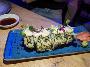 Tempura rolls with cream cheese at Modoki Funky Roll in Barcelona