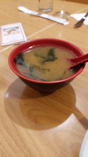 Miso soup with tofu and algae at Sakura in Tenerife