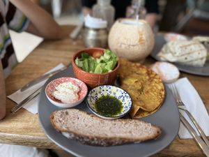 Chickpea Omelet Platter  at The Vegan Shack in Panama City
