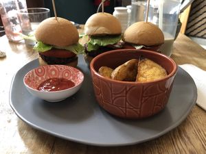 Beet burger!  at The Vegan Shack in Panama City