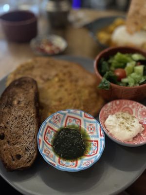 Chickpea omelette   at The Vegan Shack in Panama City