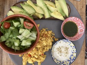 Scramble tofu  at The Vegan Shack in Panama City