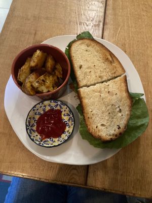 sandwich with chickpeas at The Vegan Shack in Panama City