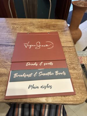 Menu card  at The Vegan Shack in Panama City