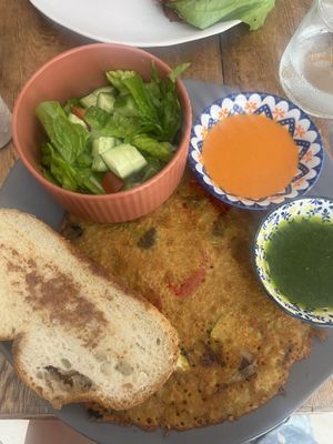 Chickpea omelette plate  at The Vegan Shack in Panama City