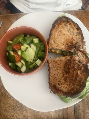 Breakfast sandwich with side saladd  at The Vegan Shack in Panama City