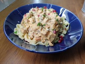 Tofu Carbonara! at Green Tree in Lisbon