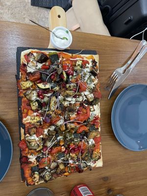 Vegan pizza   at Green Tree in Lisbon