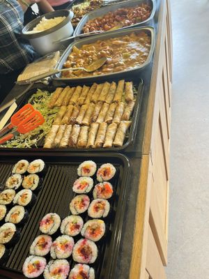 Spring rolls curry sweet and sour mock chicken   at ZenV Garden  in Gloucester