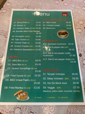 Menu  at ZenV Garden  in Gloucester