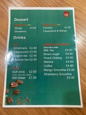 Menu  at ZenV Garden  in Gloucester