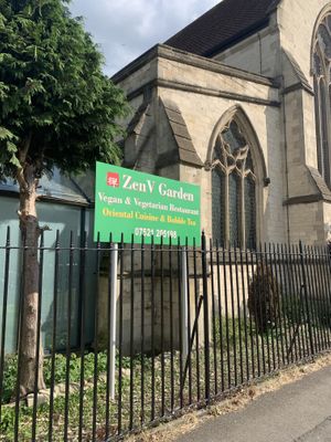 Outside sign  at ZenV Garden  in Gloucester