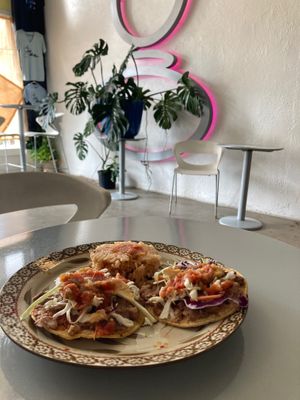 Bean tostadas  at Good Wishes Cafe in Shreveport