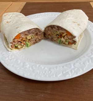 California Burrito: beans, rice, potato, avacado. at Good Wishes Cafe in Shreveport