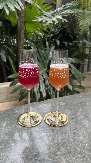 Their home brewed kombucha, so pretty  at Hejo Eatery in Bandung