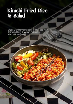 Kimchi Fried Rice & Salad at Hejo Eatery in Bandung