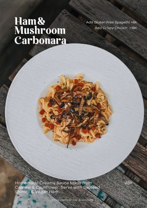 Ham & Mushroom Carbonara at Hejo Eatery in Bandung