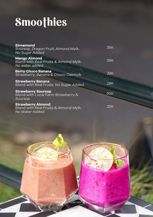 Smoothies at Hejo Eatery in Bandung