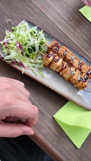 Yakitori. Mega lecker😁  at Vegan Living in Magdeburg