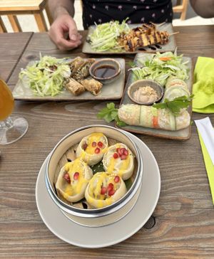 Variety of starters   at Vegan Living in Magdeburg