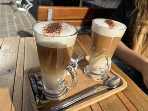 Caffelatte with oat milk   at Chocolate Bar Brugge in Bruges