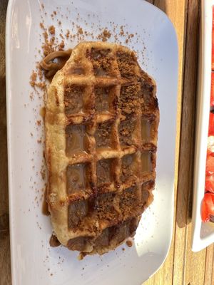 Waffle with vegan topping   at Chocolate Bar Brugge in Bruges